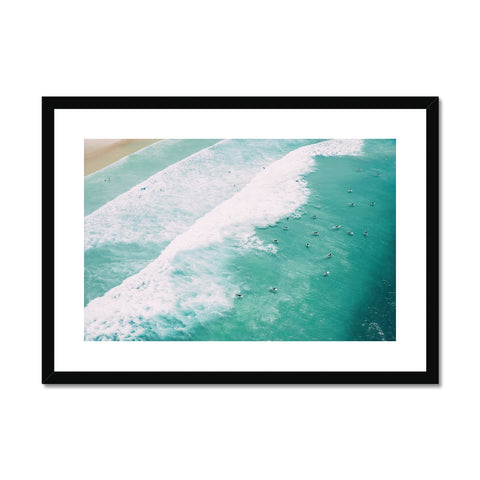 Tallows Surfers Framed & Mounted Print
